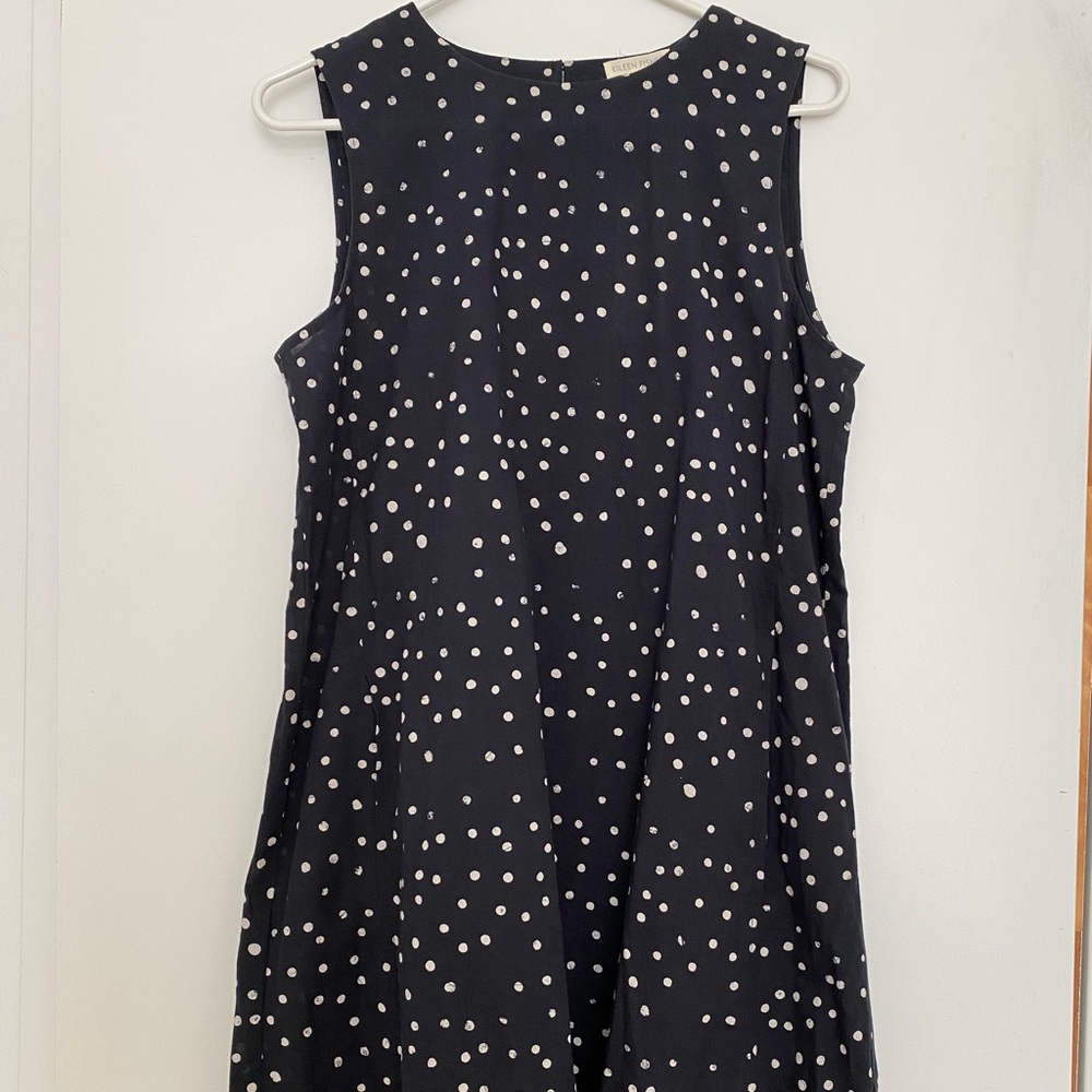 NWT Eileen Fisher organic cotton hand printed swing dress